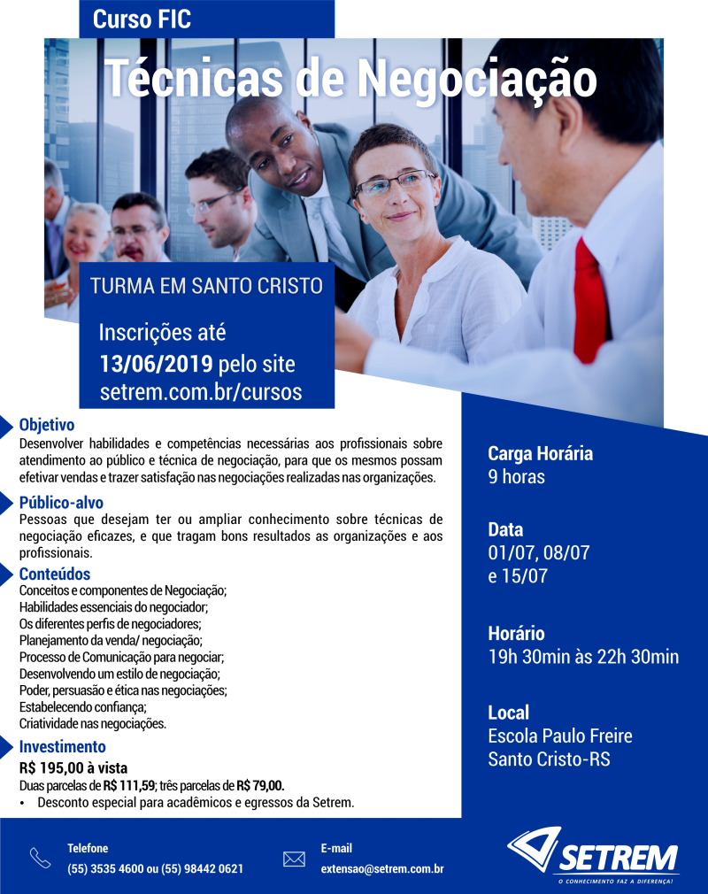 Curso de Técnicas de Negociação